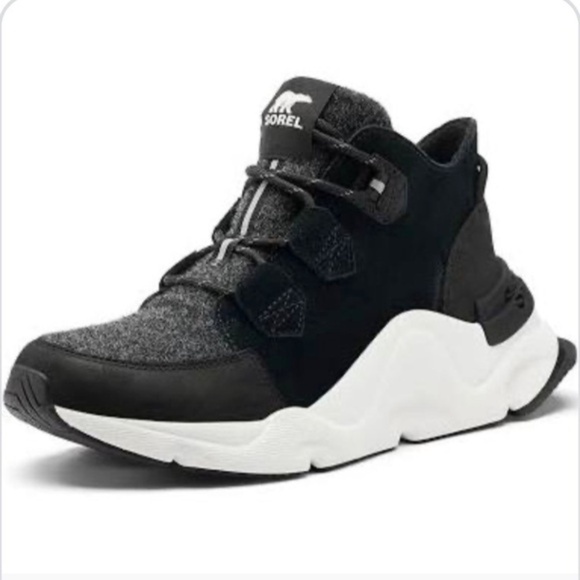 Sorel Kinetic Caribou Black Suede Boot Sneakers Waterproof Leather Winter Boot 8 - Picture 4 of 16